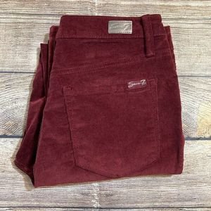 Seven 7 Corduroy‎ Pants Women's Size 6 Red Cords Ultra High Rise Skinny